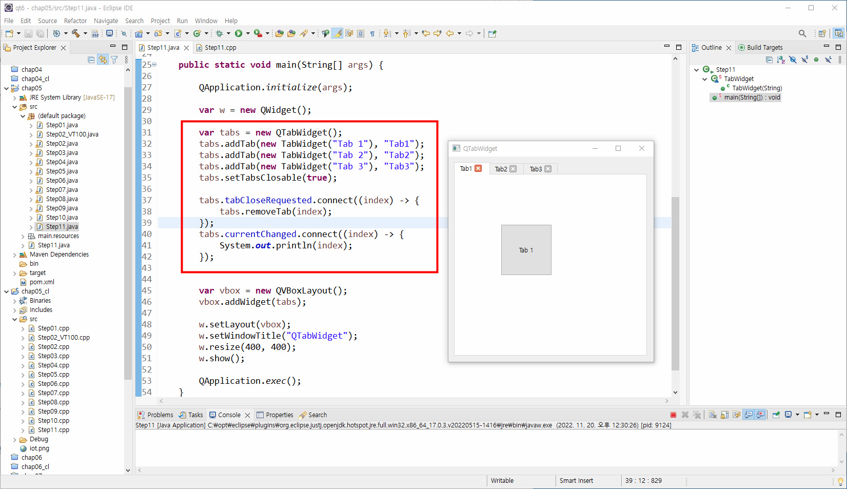 11. QTabWidget - QT6 with Jambi6