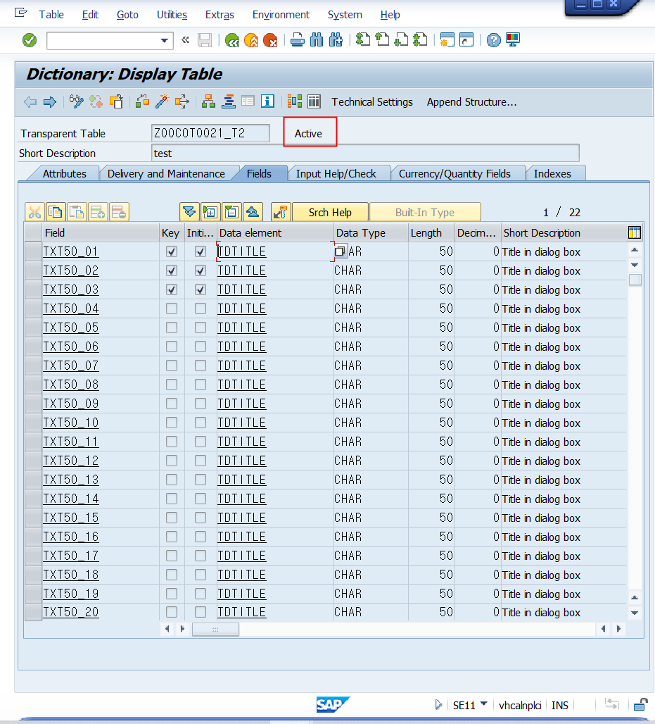 02-13.Table 표 - SAP ERP 따라하기 (ABAP FI CO MM SD PP)
