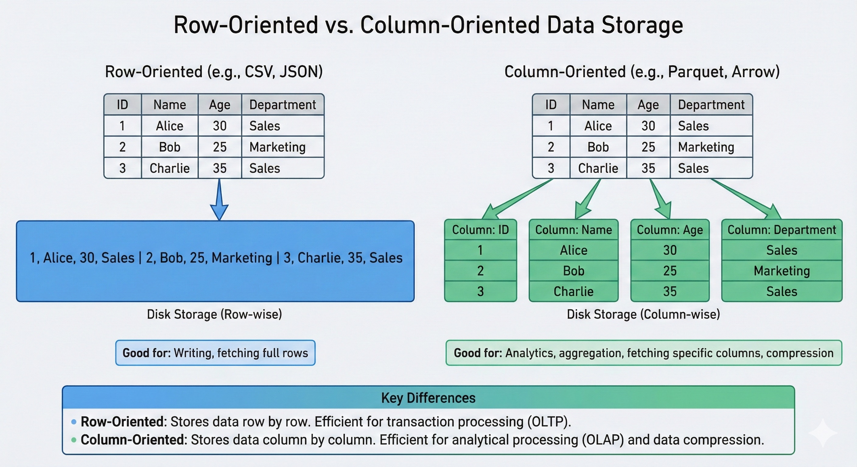 열,행기반 데이터 비교